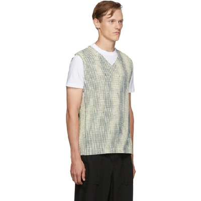 Shop Issey Miyake Homme Plisse  Off-white Mc June Network Check Tank Top In 03.ivory