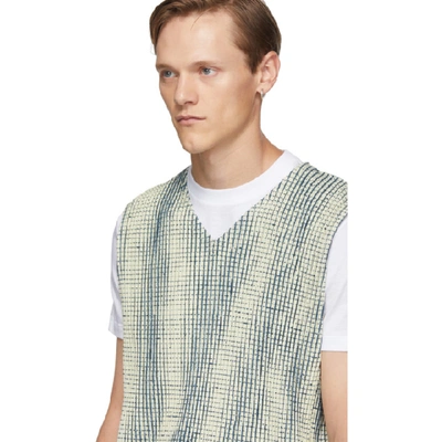 Shop Issey Miyake Homme Plisse  Off-white Mc June Network Check Tank Top In 03.ivory