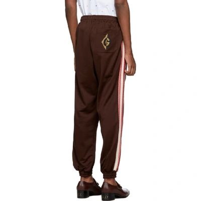 Shop Gucci Brown G Rhombus Patch Lounge Pants In 2073 Chocol
