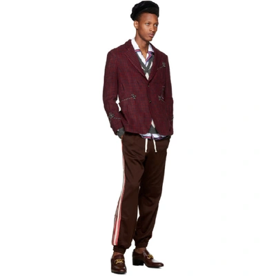 Shop Gucci Brown G Rhombus Patch Lounge Pants In 2073 Chocol