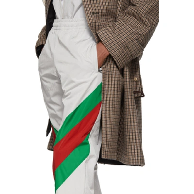 Shop Gucci Off-white Intarsia Web Lounge Pants In 9146ivgrnrd