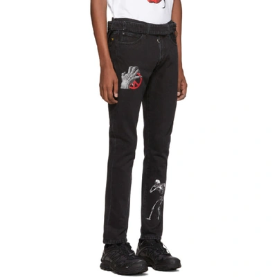 Shop Off-white Black Undercover Edition Cutted Slim 5-pocket Jeans In 1088 Blkmul