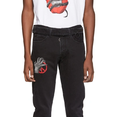Shop Off-white Black Undercover Edition Cutted Slim 5-pocket Jeans In 1088 Blkmul