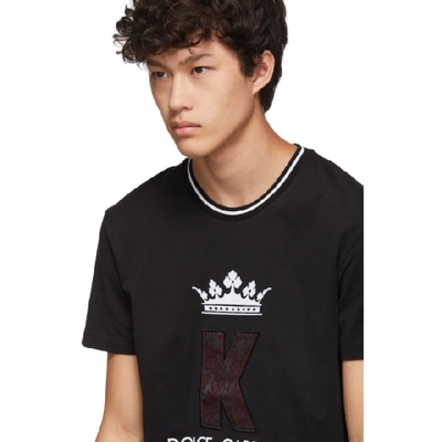 Shop Dolce & Gabbana Dolce And Gabbana Black King Patch T-shirt In N0000 Black