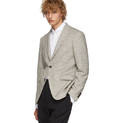 Shop Etro Beige Prince Of Wales Jersey Blazer In 0800 Multi