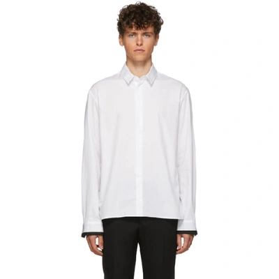Shop Haider Ackermann White Poplin Classic Contrast Shirt In 001 - White