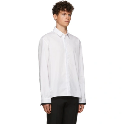 Shop Haider Ackermann White Poplin Classic Contrast Shirt In 001 - White