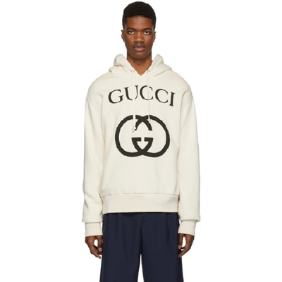 Shop Gucci Off-white Interlocking G Hoodie In 9524 Natura