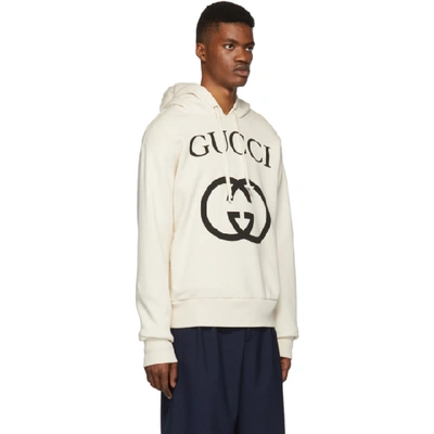 Shop Gucci Off-white Interlocking G Hoodie In 9524 Natura