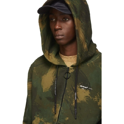 Shop Off-white Khaki Paintbrush Camouflage Hoodie