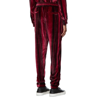 Shop Nahmias Red Silk Velvet Shirt Lounge Pants