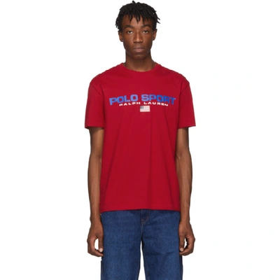 Shop Polo Ralph Lauren Red Classic Fit Polo Sport T-shirt
