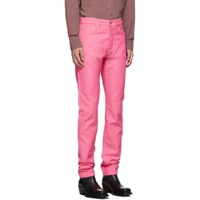 Shop Helmut Lang Pink Masc Hi Straight Jeans In Prismpink