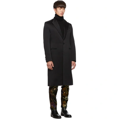 Shop Givenchy Black Single-breasted Long Coat In 001-black