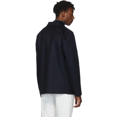 Shop Loewe Navy Wool & Cashmere Button Jacket