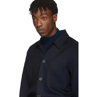 Shop Loewe Navy Wool & Cashmere Button Jacket