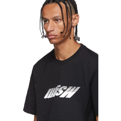 Shop Msgm Black Upside Down Logo T-shirt In 99 Black