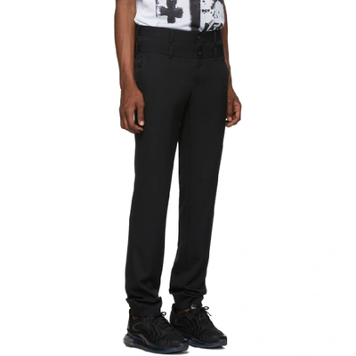 Shop Comme Des Garçons Homme Deux Comme Des Garcons Homme Plus Black Double Waistband Trousers In 1 Black