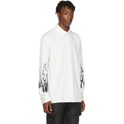 Shop D.gnak By Kang.d White Flame Printed Shirt In Wh White