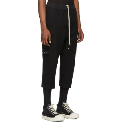 Shop Rick Owens Black Drawstring Cargo Pants In 09 Black