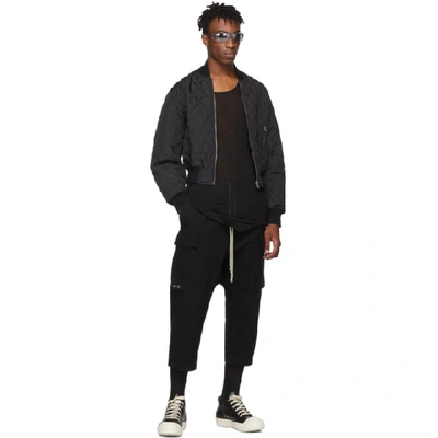 Shop Rick Owens Black Drawstring Cargo Pants In 09 Black