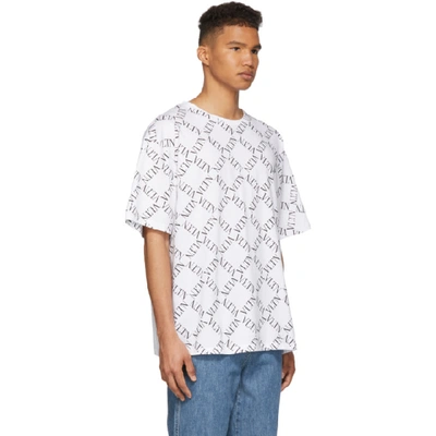 Shop Valentino White Vltn Grid T-shirt In A01blkwht