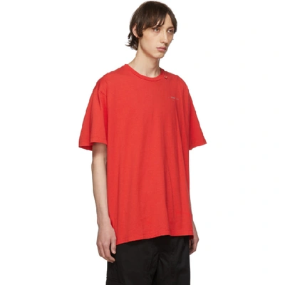 Shop Off-white Ssense Exclusive Red Unfinished Over T-shirt In 2010 Rdblk