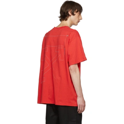 Shop Off-white Ssense Exclusive Red Unfinished Over T-shirt In 2010 Rdblk
