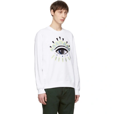 Shop Kenzo White Eye Sweatshirt In 01 White