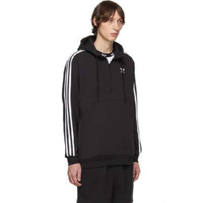 ADIDAS ORIGINALS 黑色三条纹连帽衫