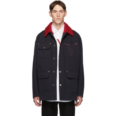 Shop Valentino Navy Sailor Jacket In Em9sailor