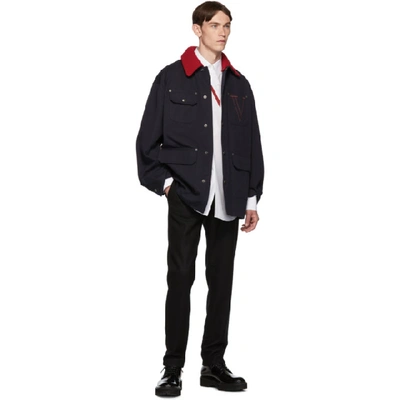 Shop Valentino Navy Sailor Jacket In Em9sailor