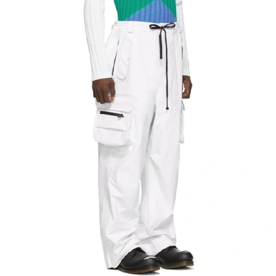 Shop Raf Simons White Templa Edition Loose Shell Cargo Pants In 00010 White