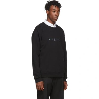 Shop Givenchy Black Reflective Logo Sweatshirt In 001-black