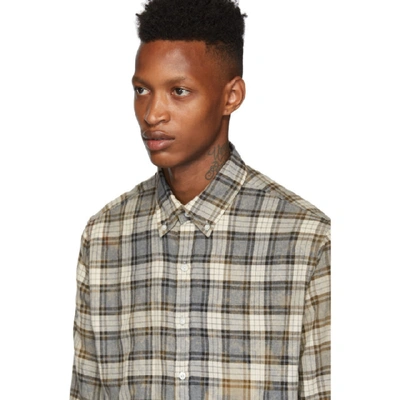 Shop Faith Connexion Grey And Beige Bleached Regular Shirt In 453 Beggry