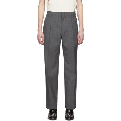 Shop Gucci Grey Cuffed Trousers In 1200 Grey