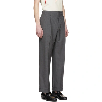 Shop Gucci Grey Cuffed Trousers In 1200 Grey