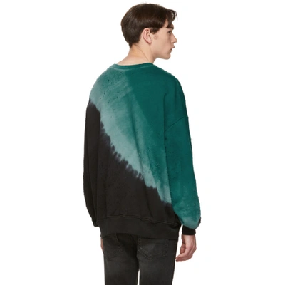 Amiri Distressed Tie-dyed Cotton Sweatshirt In Green | ModeSens