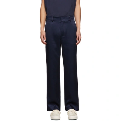 Shop Sies Marjan Navy Satin Trousers