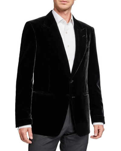 Tom Ford Shelton Velvet Blazer In Black | ModeSens