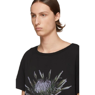 Shop Maison Margiela Black Flower Print T-shirt In 900 Black