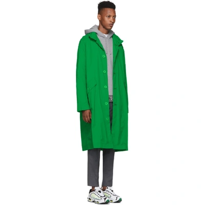 Shop Opening Ceremony Green Nylon Logo Trench Coat In 3007 Kelgrn