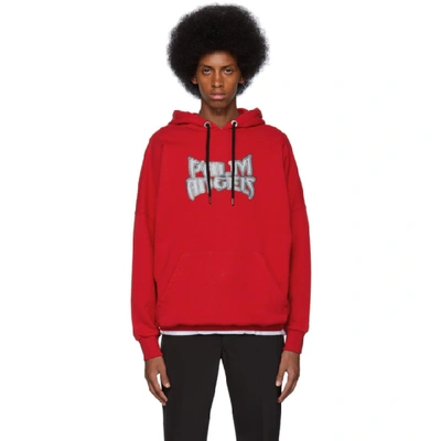 Shop Palm Angels Red Metal Palm Hoodie In 2008 Redgry