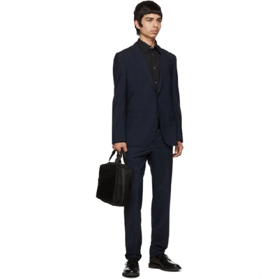 Shop Hugo Boss Boss Blue Virgin Novan Ben Check Suit In 402 Blue
