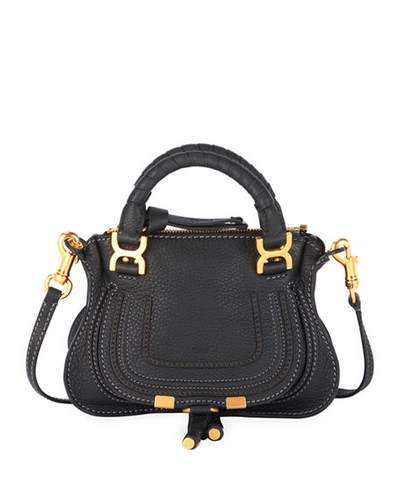 Shop Chloé Marcie Mini Satchel Bag In Black