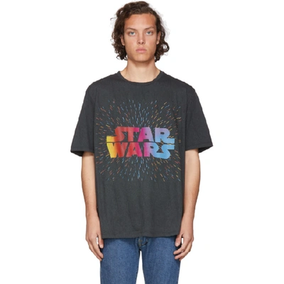 Shop Etro Black And Green Star Wars Edition Logo Paisley T-shirt In 0002 Black