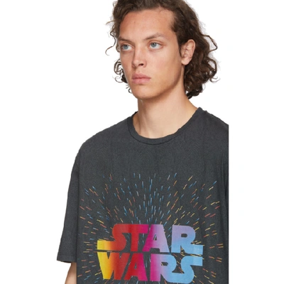 Shop Etro Black And Green Star Wars Edition Logo Paisley T-shirt In 0002 Black