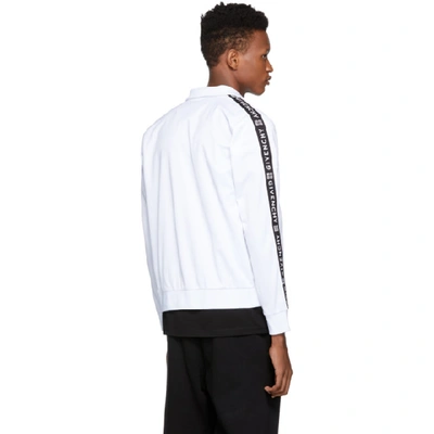 Shop Givenchy White Logo Tape Zip-up Jacket