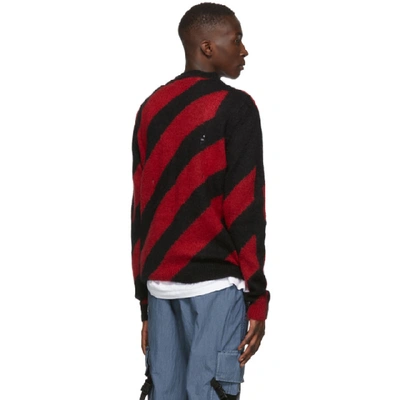 Shop Off-white Red Mohair Diag Sweater In Red No Col