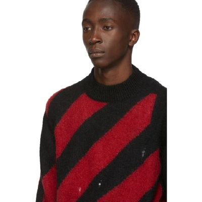 Shop Off-white Red Mohair Diag Sweater In Red No Col